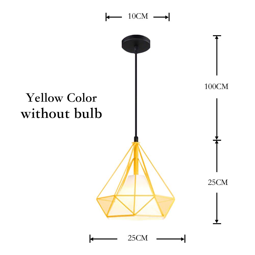 Vintage Industrial Pendant Light Retro Iron Lamp Russia Loft Cage Diamond Shape Hemp Rope Light for Dining Living Room House