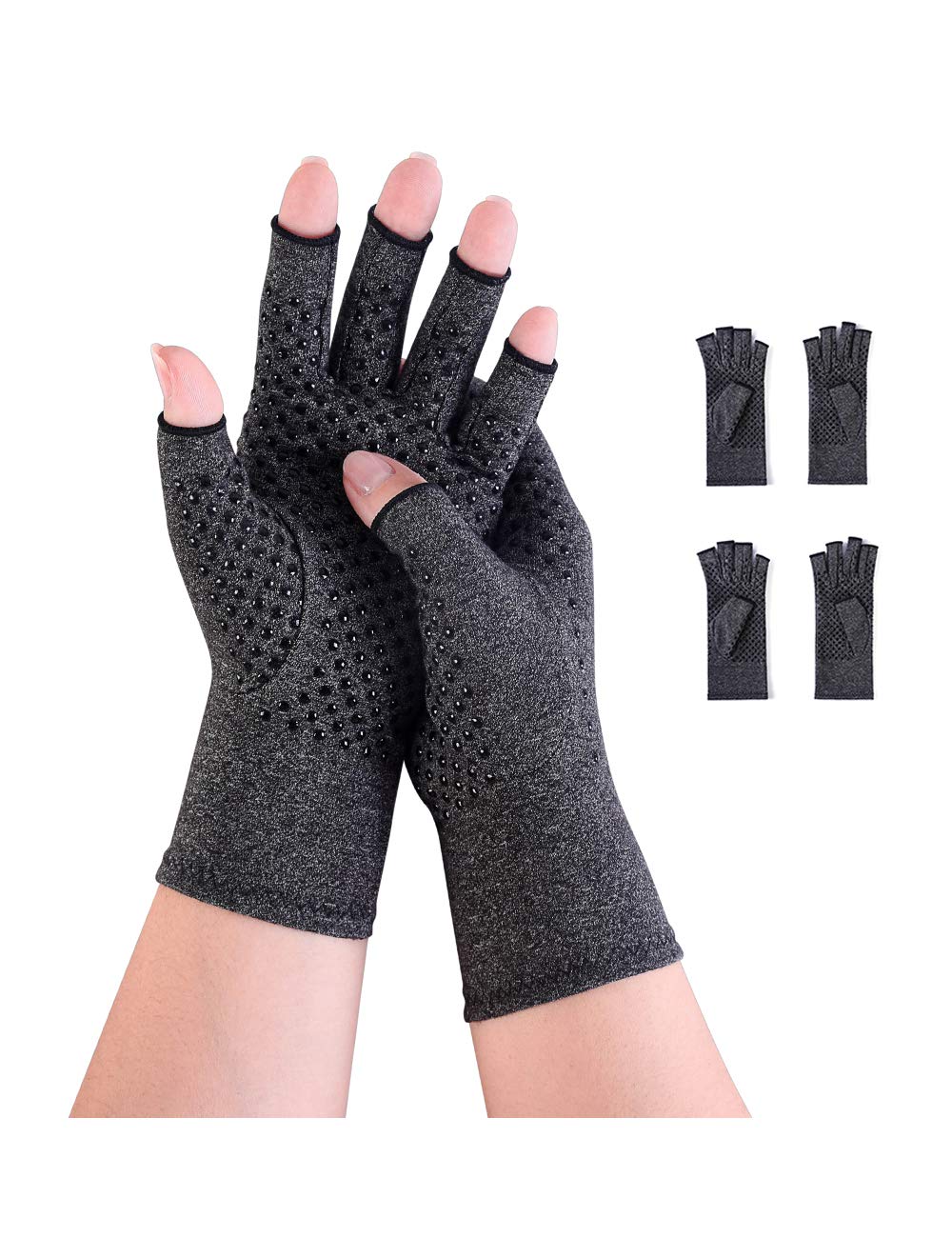

DONFRI Non-Slip Fingerless Gloves for Men, Finger Supports, Palm Support, Thin Fingerless Gloves for Sports, Unisex (Size L/2 Pairs)