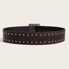 Belt Punkinspired Leather Decorative Nail Motifs Snap Closure Trendsetter Looks