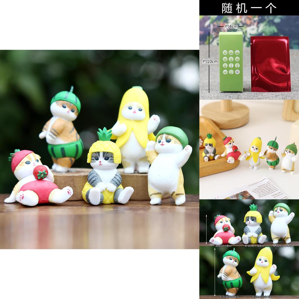 Cute Fruit Cat Toy Pvc Collectible Figurine For Desk Home Decor