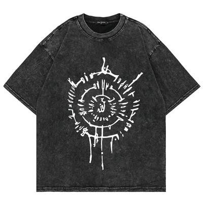Bawełniana koszulka Astarion Anime Fashion Męska Zabawna Koszulka Retro Unisex Oversize Vintage Mineral Wash T-shirty