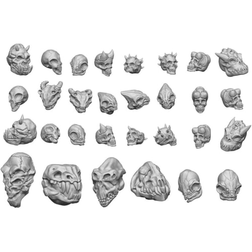 

Green Stuff World Diorama Accessory Alien Skull Set Resin Kit GSWD-3102 Molded Color