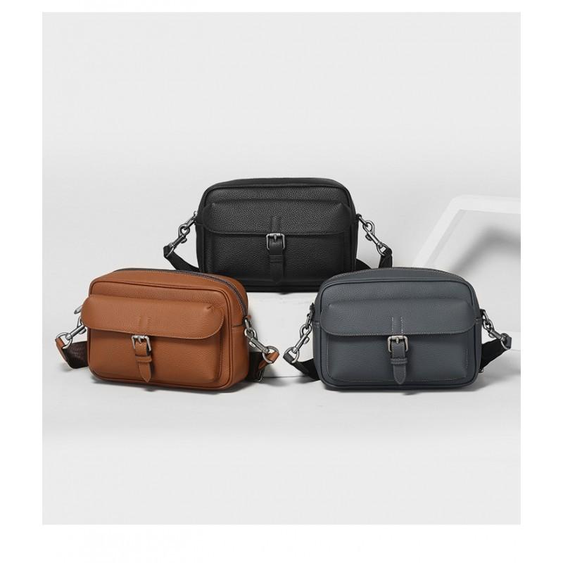 Horizontal Shoulder Bag Men Crossbody With Lid Style Big Brand Simple