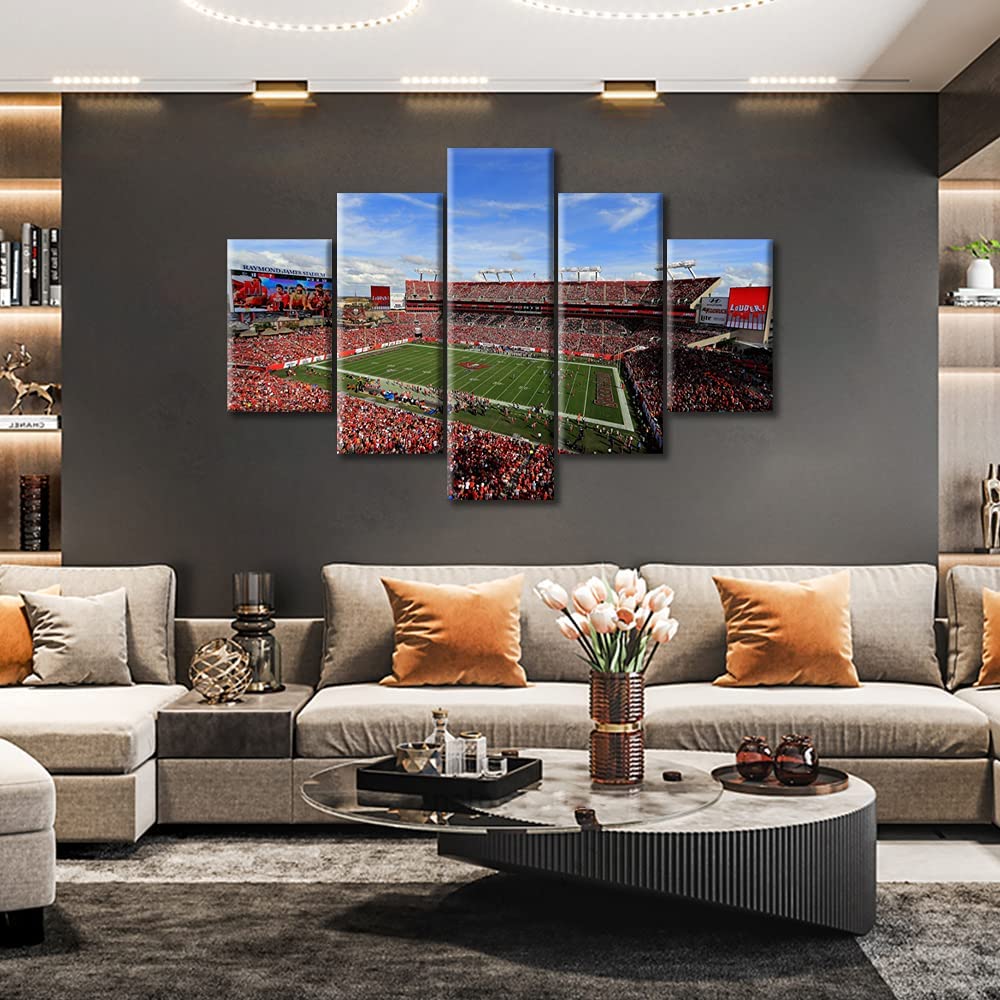 5Pcs Raymond James Stadium Tampa Bay Soccer Red Blue Football Men Boys Gift Pictures Paintings HD Print Home Decor Modern Art