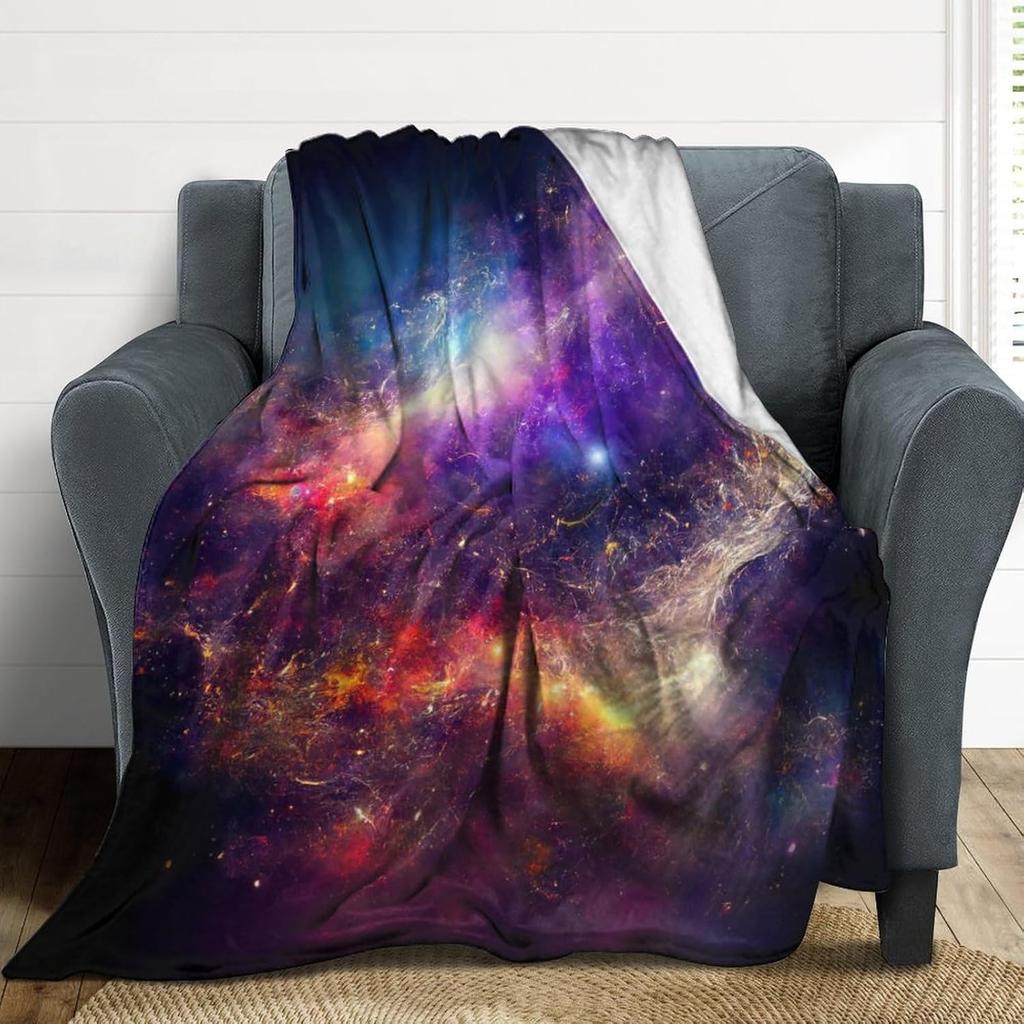 Galaxy Blanket Outer Space Starry Sky Flannel Throw Blanket for Bed Sofa Couch Warm Soft for Boys Girls  Birthday Festival Gift