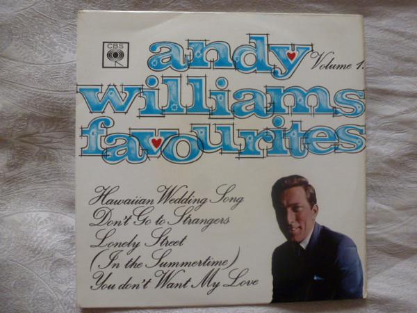 

7inch Record ANDY WILLIAMS Andy Williams Favourites Volume 1 EP6054 CBS 1965 UK Pop Used