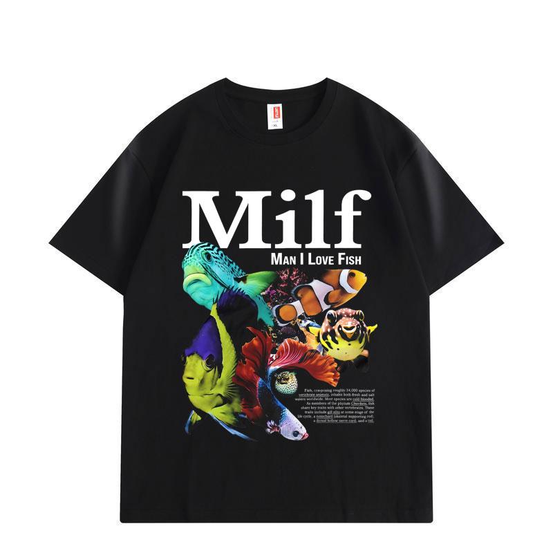 

Man L Love Fish Funny Ocean Meme Graphic T Shirts Harajuku Y2k Short Sleeve T-shirt Men Women Clothing Oversized T-shirts S