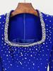 Evening Gown with Heavy Beading and Slit Sleeves - 2025 European & American Celebrity Fashion, Square Neck, Long Dress