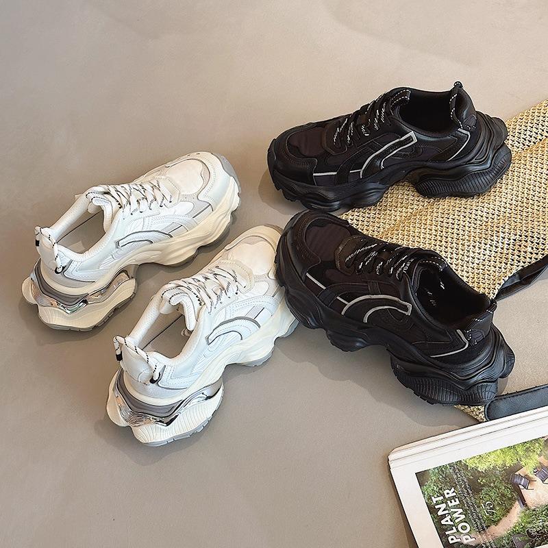 Women's summer new versatile thick-soled heightening leather casual sports shoes little white shoes