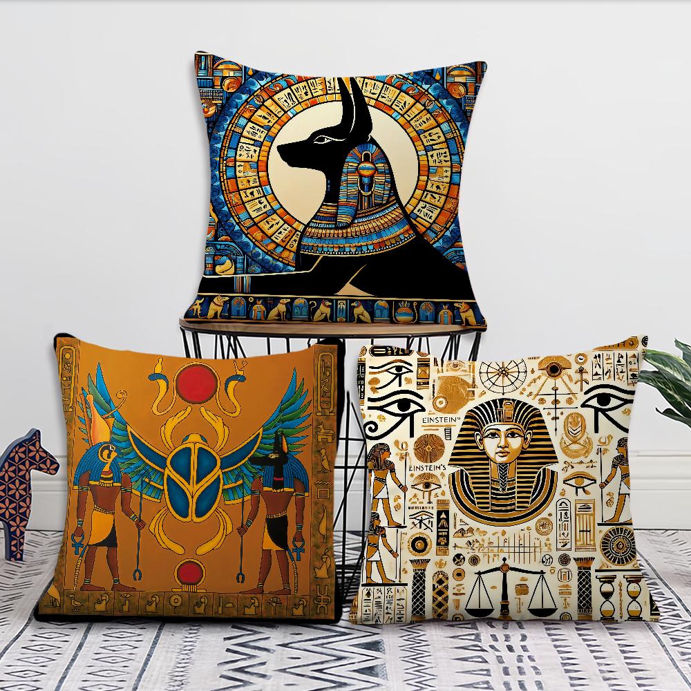 Retro Mode Majestätisk Mysterium Forntida Egyptisk Bekvämt Mjukt Örngott För Soffa Vardagsrum Heminredning Skyddande Överdrag