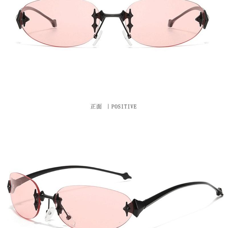 Frameless Star Sunglasses Y2k Ladies Vintage Trimmed Metal Sunglasses
