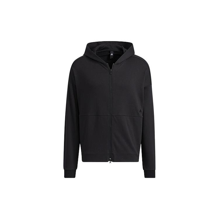 Men s adidas Sports Hooded Zipper Jacket Black HD0079 L