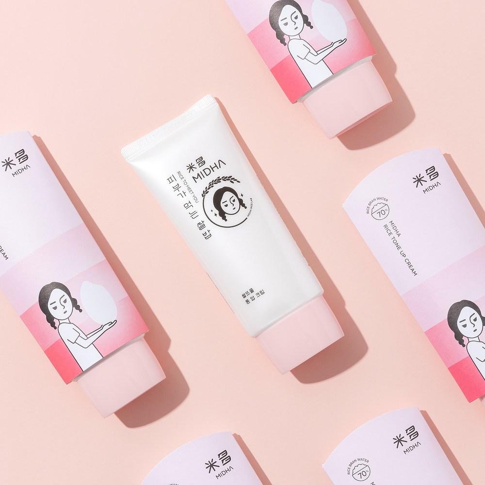 Mida Rice Water Tone-up Cream 50ml, White, 1 Piece