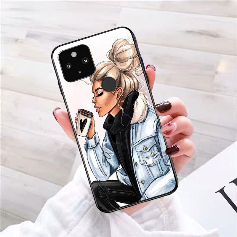 OK, ale první pouzdro na telefon Coffee Girl pro Google Pixel 7 Pro 7 6A 6 Pro 5A 4A 3A Pixel 4 XL Pixel 5 6 4 3 XL 3A XL 2 XL
