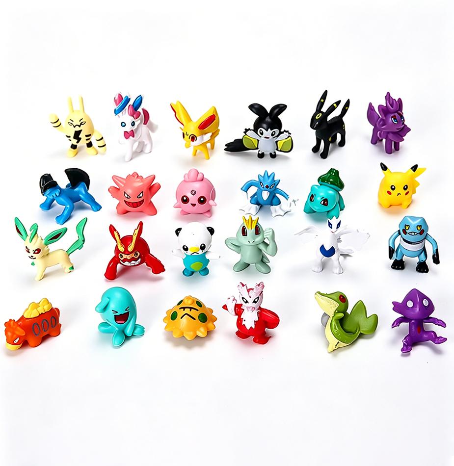 24-144pcs Anime Pokemon Pikachu Figure Action Toys 2-3cm Mini Not Repeating Figures PVC Model Kawaii Birthday Christmas Gifts
