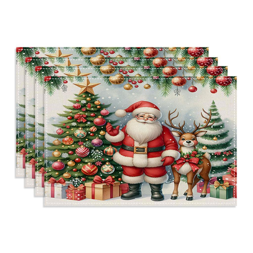 Christmas Decorative Placemats Holiday Kitchen Table Decoration Insulation Mats