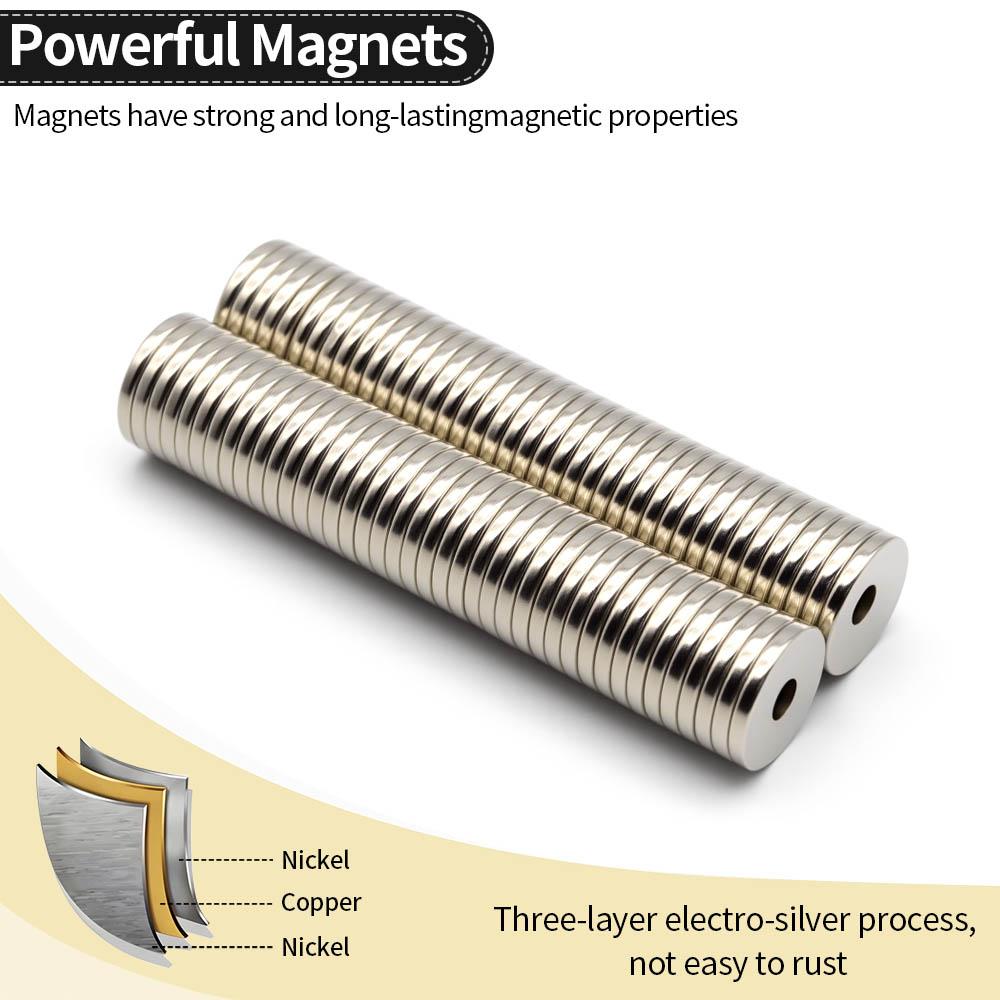 20x3-5mm Super Strong Neodymium Magnet N35 NdfeB Permanent Magnetic Imanes Round With Holes Powerful Magnets Refrigerator Magnet