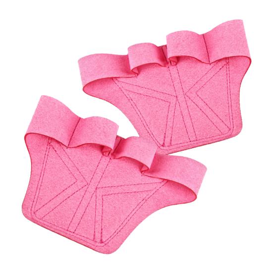 1 Pair Weightlifting Gym Grip Pad Hand Grip Protector 4 Fingers Gym Workout Gloves for Fitness Gym Double-Layer Non-Slip Sports Fitness Accessory