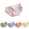 5Pcs Mid Waist Seamless Briefs Cotton Crotch Underwear for Women Soft Solid Color Panties  Girl
