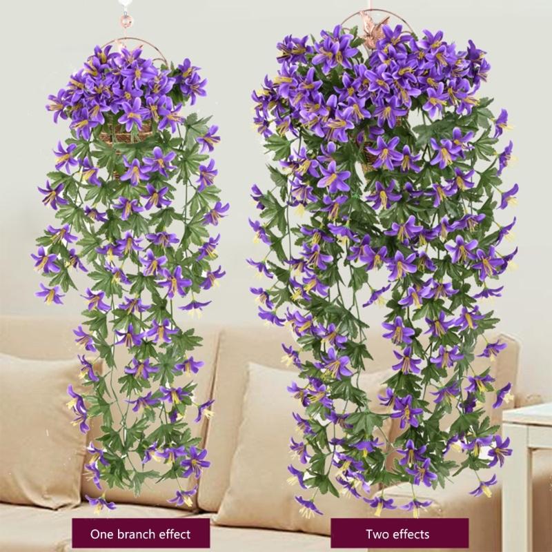 Artificial Hanging Flower Plant 90cm Hanging Vine Plant for Outside and Indoor Planter Porch Garden Yard Decoration