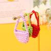 5PCS 1:12 Dollhouse Miniature Woven Shoulder Bag Mini Knitting Wool Bag Crochet Braid Crossbody Bag Handbag Storage Bag DressUp Decor