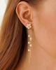 Gold Earrings for Women Trendy 14k Gold Plated Cubic Zirconia Flower Dangle Earrings Pearl Drop Chain Earrings Jewelry Gifts