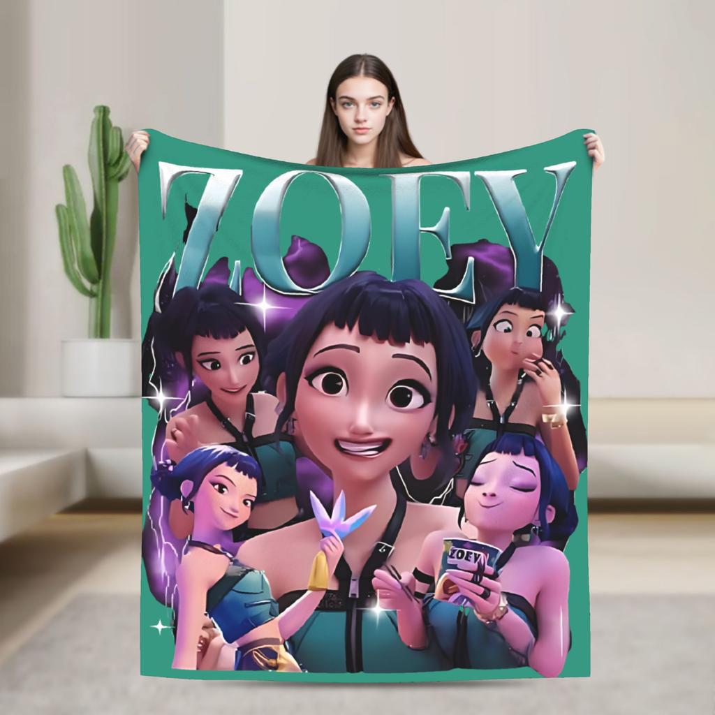 HUNTRIX KPOP Dämonenjäger Anime Flanelldecke Fantastische Überwurfdecke für Zuhause 200x150cm Teppichstück