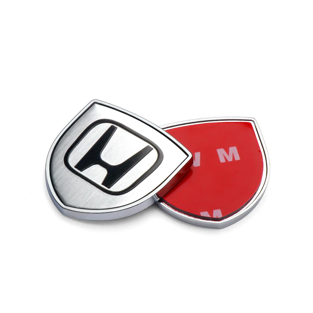 AAADD1 Car Accessories 3D Metal Shield Body Trunk Emblem Stickers Decoration For Honda Fit Civic CRV Hrv CITY Accord CR-Z VTEC Vezel