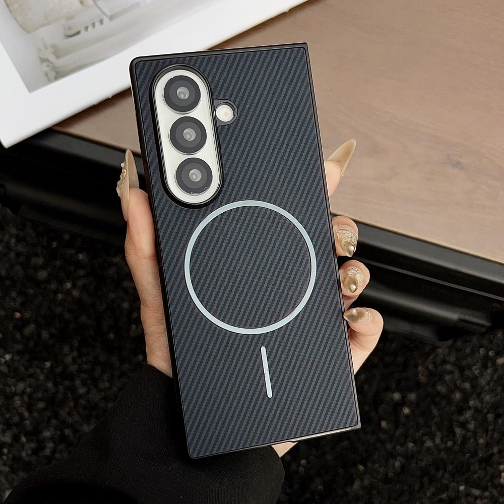 Ultra cienkie magnetyczne etui z włókna węglowego dla Samsung ZFold 7 Fold6 Fold5 Fold4 Fold3 5G Odporna na wstrząsy osłona ochronna dla Fold 7