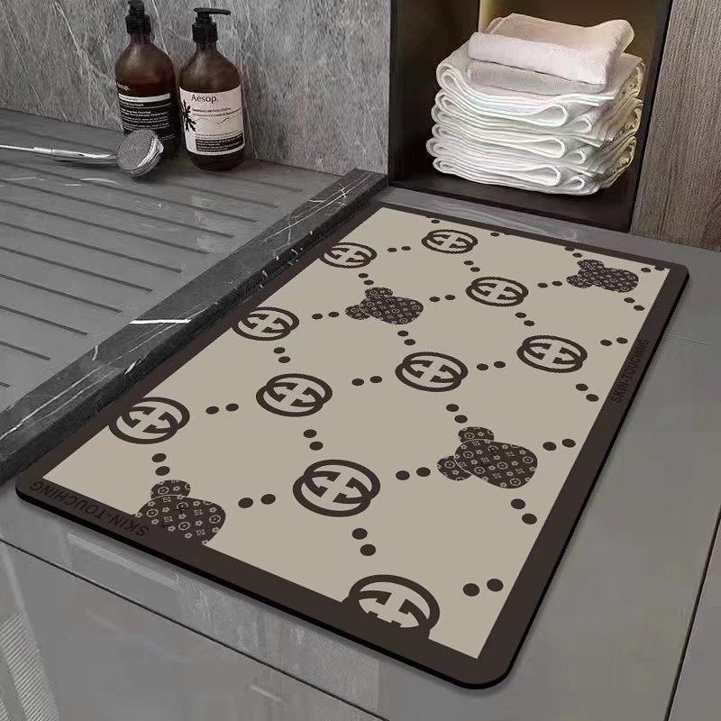 New Morandi Color Bathroom Doormat Balcony Floor Mat Modern Simple Bedroom Living Room Waterproof Leave-in Carpet