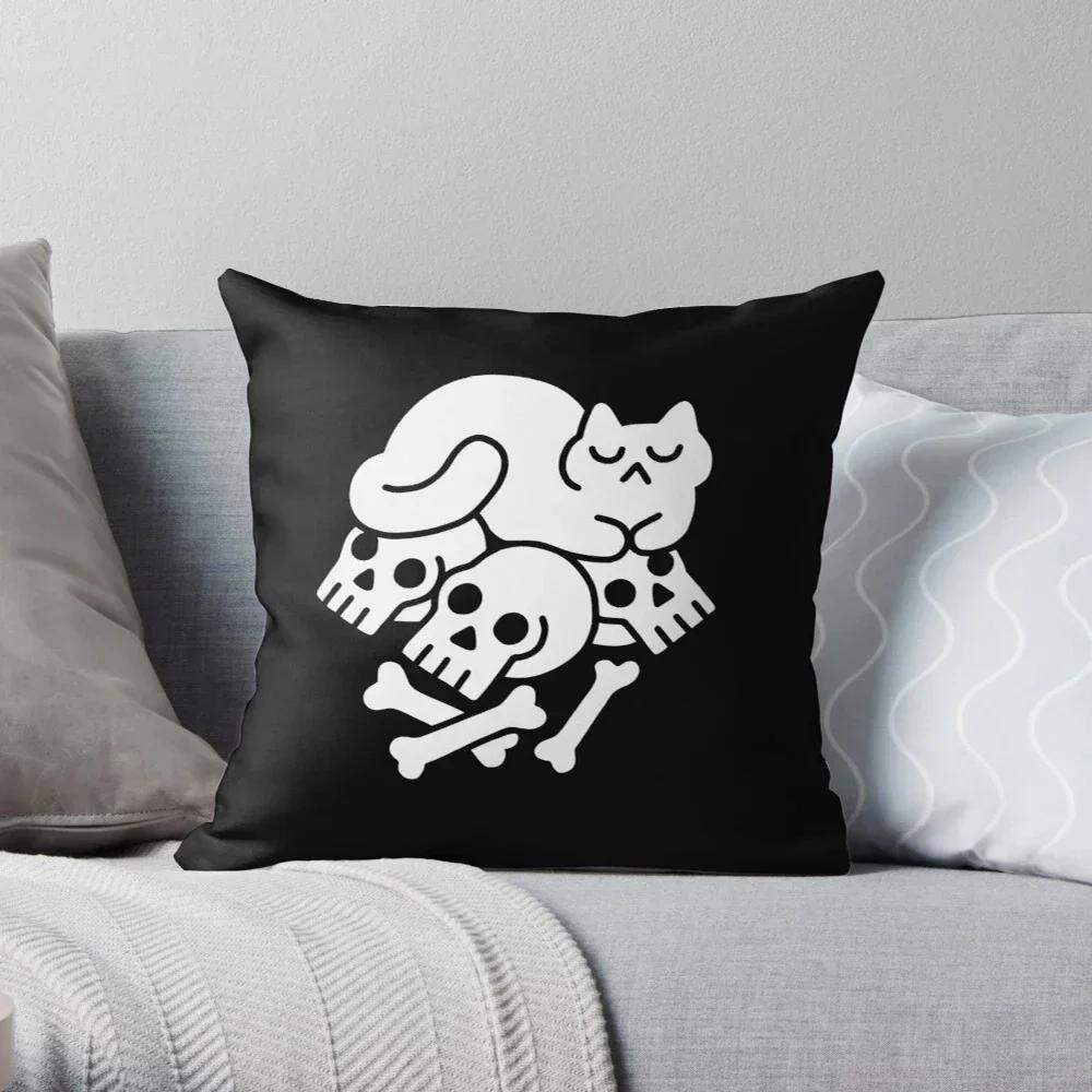 Black Fear Skeleton Decorative Home Pillow Case Cushion Covers Autumn Living Room Sofa Bed Halloween Pumpkin
