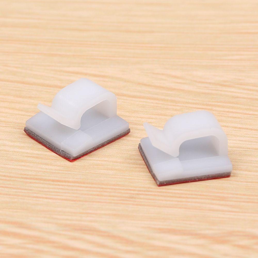 50pcs Plastic Sticky Self-adhesive Buckle Line Fastener Cable Clamp Cable Clip Fixer Holder Wire Management