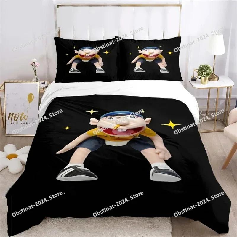 3D Print Cartoon SML Jeffy Bedding SetDuvet Cover Comforter Bed Set Quilt Cover PillowcaseKing Queen Twin Size Boys Girl Adult
