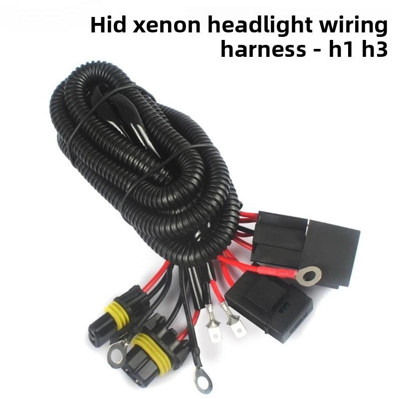 HID Reinforced Wiring Harness Xenon Lamp Reinforced Wire Set H7 H11 9005 9006 Relay Battery Extension Cable
