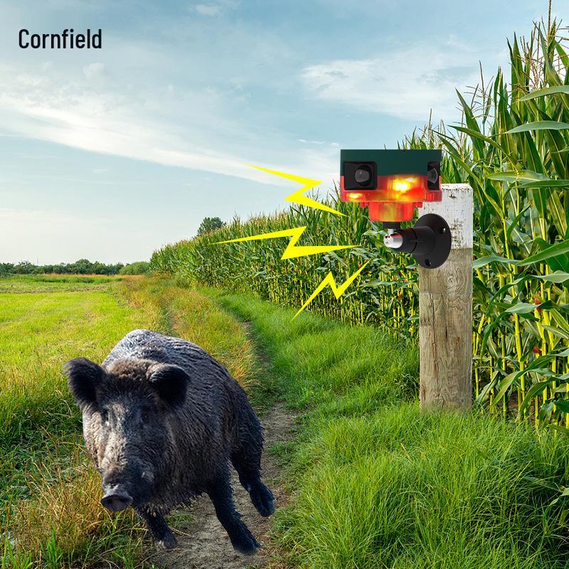 Solar-Powered 360° Infrared Motion Alarm & Light Animal Repeller with Voice Speaker