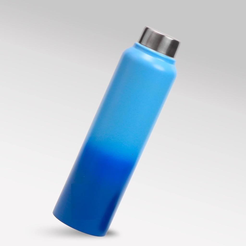 Stainless Steel Water Bottle 1 Ltr For Kids, Boys, Girls, 1 Litre Bottles for Gym, Fridge Use, School & Office (Steel Cap - Set of 3, Blue Blue)