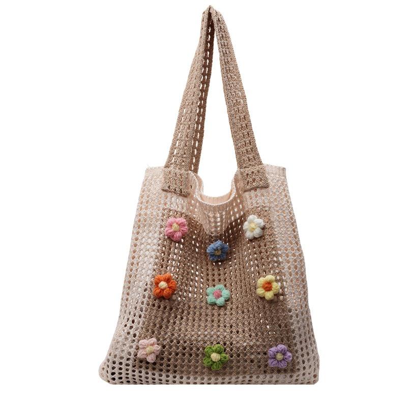 Woven Small Bag Women's Spring and Summer New Fashion Commuter Handbag Fashion Niche Flower Shoulder Bag