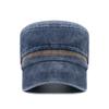 Washed Hat Distressed Cotton Flat Top Hat Cotton Breathable Button Cap, Young And Middle-Aged Dad Outdoor Sun Hat