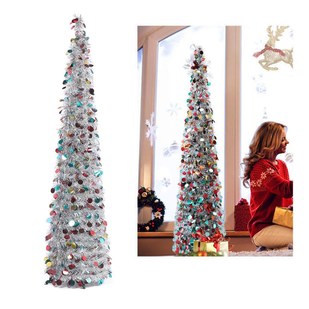 1,5m PET Faltbarer Künstlicher Weihnachtsbaum Pailletten Up Weihnachtsbaum für Heim-Feiertagsdekoration