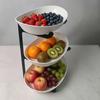 Double-Layer Wooden Fruit and Cake Stand with Draining Feature