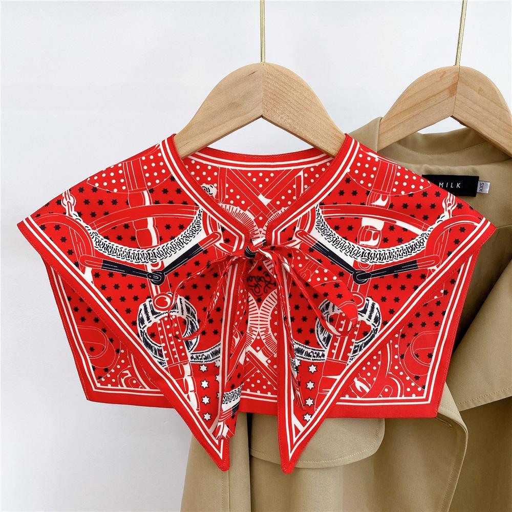 Silk Draped Women's Shoulder Scarf Shawl Collar with Neck Protection & Decorative Knotting
