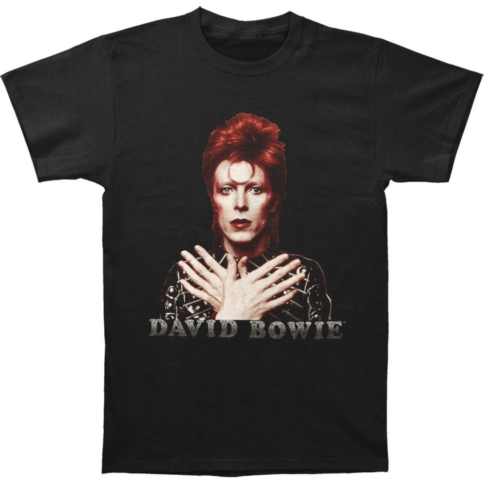 

Men s David Bowie Ziggy 1973 Slim Fit T-shirt Black 4XL