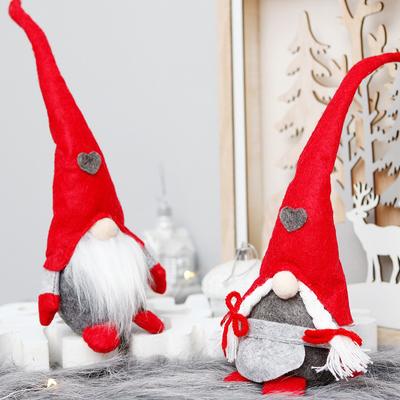 Christmas Decorations Faceless Doll Standing Figurine Ornaments Santa Claus Ornaments