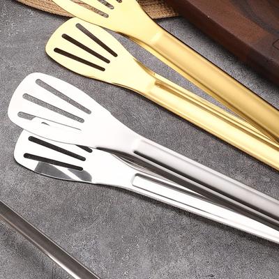 Pinze da Cucina in Acciaio Inossidabile Resistenti al Calore Pinze da Servizio per Barbecue Buffet Manico Antiscivolo Pinza per Alimenti con Fori per Drenaggio dell'Olio