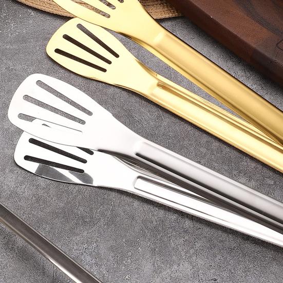Stainless Steel Food Tongs Heat-Resistant Serving Tongs for BBQ Buffet