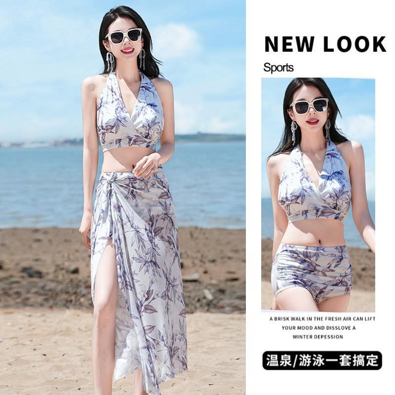 Swimsuit Women's Hot Online Celebrity Sexy Split Bikini Three-piece Suit Meat-covering Soak Vacation