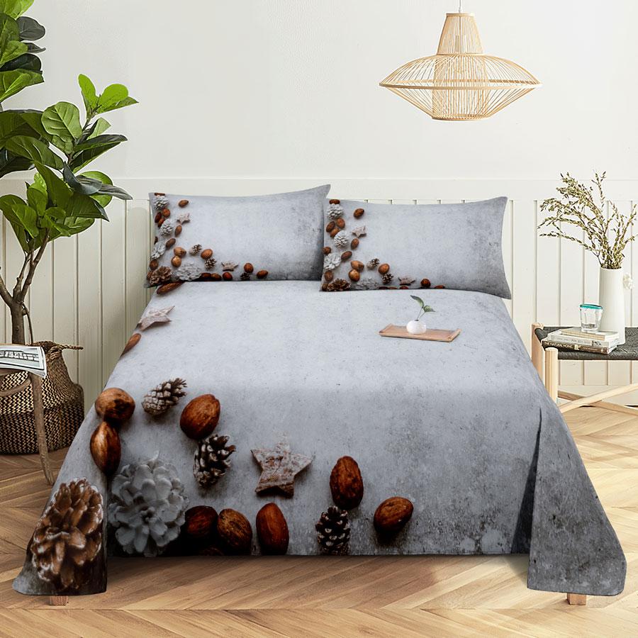 Julesengesett og putevar Sengetøy Laken Dynetrekk King Queen Size for enkeltdobbeltsenger 220x240 Twin Full Tynt Mykt