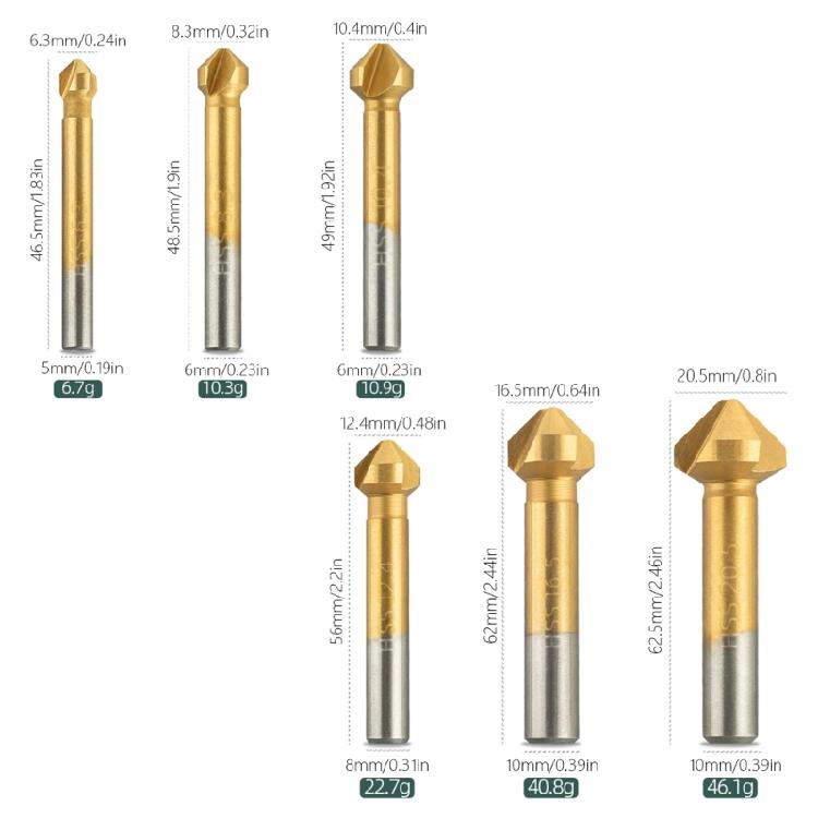6/7 Stück/Set Senkerbohrer-Set Hochgeschwindigkeitsstahl Senkbohrer 3-schneidige Fräserbohrer Senker