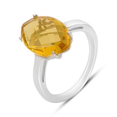 Strieborný prsteň s citrínom nano 4,806ct, hmotnosť výrobku 3,49 g (2170426)