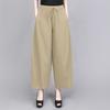 Women's 100% Cotton Cropped Wide-Leg Lantern Pants - Summer 2026 New Arrival, Loose and Casual Trousers for Moms